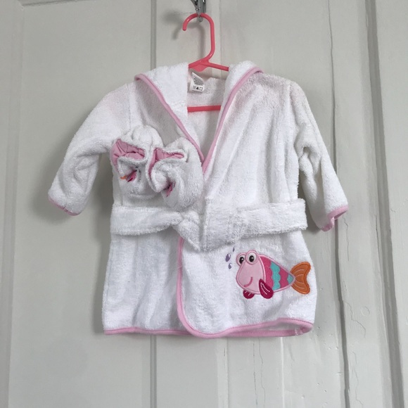 baby girl bathrobe and slippers